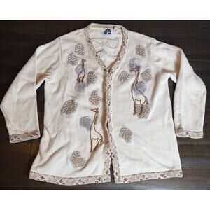 Storybook Knits Giraffe Cardigan Plus Size 1X Bejeweled Granny Core